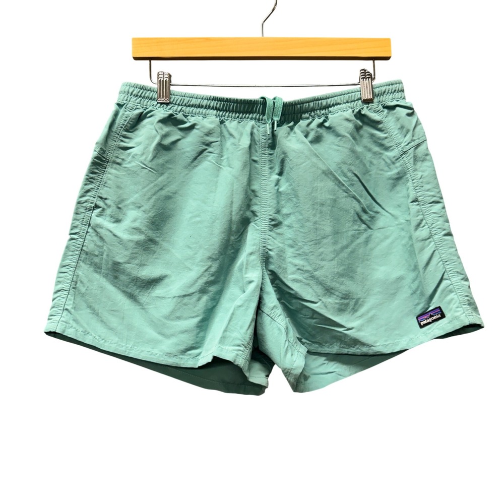 Patagonia Baggies Shorts Womens Large Green Coastal Lightweight Elastic Waist